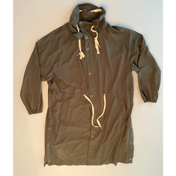 ZARA Khaki Longline Parka with Drawstring Waist - Picture 1 of 9